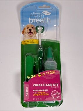 TropiClean Fresh Breath Toothbrush and Toothpaste Kit for Puppies